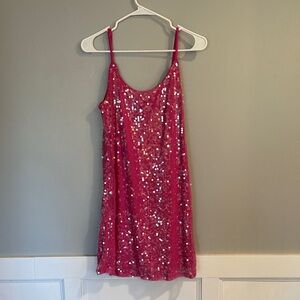 Bar III Fuchsia Sequin Mini Dress
